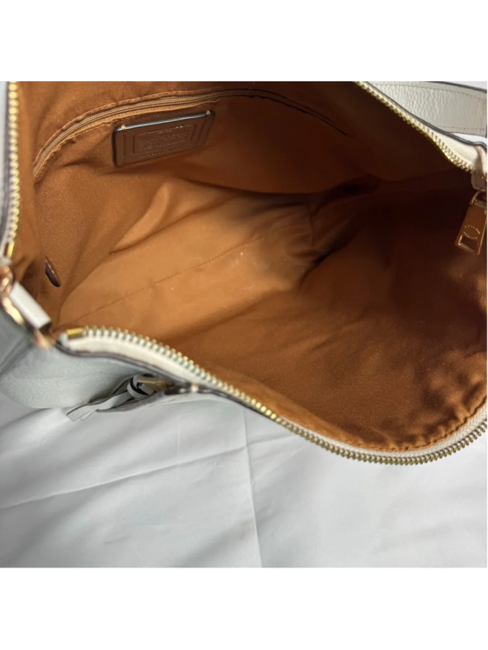 Women's Coach Marlon Hobo Bag One Size White and Beige Signature Print